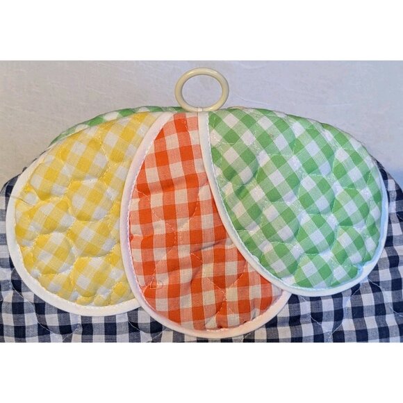 Retro Quilted Toaster Covers Appliance 70s Fabric Grandma Core Set Of 4 Vtg Cute - Picture 6 of 14